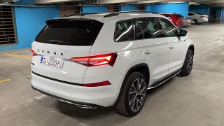 SKODA Kodiaq Sportline 2022 at night  Matrix LED lights AMBIENT lights amp digital cockpit views [upl. by Frannie]