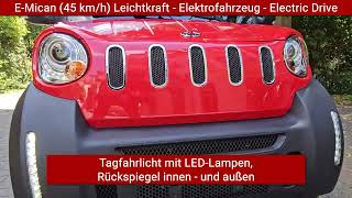 EMican 45 kmh Leichtkraft Elektrofahrzeug  ElectricDrive  MC Seniorenprodukte [upl. by Teews]