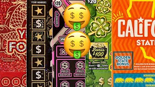 🤑 100 Variety Pack ✈️🐠🐬 CA Lottery Ticket Scratchers 🤑 [upl. by Saraann404]