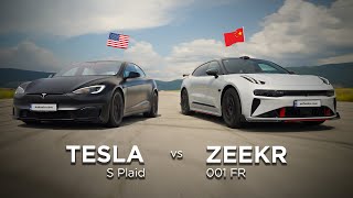 Tesla Model S Plaid vs Zeekr 001 FR  Are Chinese EVs Getting Faster [upl. by Nelia]