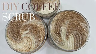 DIY COFFEE SUGAR SCRUB  HOMEMADE EXFOLIATING FOAMING COFFEE SCRUB [upl. by Jolda]