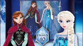 Anna and Elsa 🌷❄️ Frozen 10th Anniversary Limited Edition Doll Set Review 🥶🌨️ Shopdisney [upl. by Yeorgi]