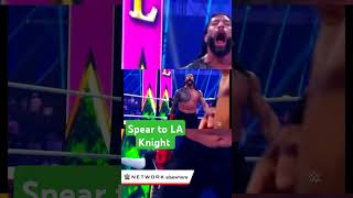 Roman Spears to LA Knight On Crown Jewels 😱 shorts wwe [upl. by Acirretahs]