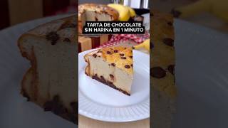 TARTA de CHOCOLATE SIN HARINA en 1 MINUTO shorts recetas [upl. by Dnumyar]