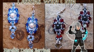 Beaded Earrings Heraldic Daisies Jewelry Tutorial  Lessons With Odin [upl. by Dorsey]