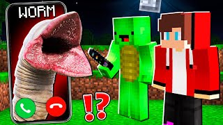 Why Creepy WORM EATER CALLING to MIKEY and JJ at 300am   in Minecraft Maizen [upl. by Farr616]