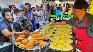 70 Rs UNLIMITED Street Food India 🇮🇳 Makhani Grain Dosa 😍 Hyderabadi Kachori Nizam Mirchi Wada [upl. by Turino34]