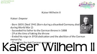 Kaiser Wilhelm II  Revision for GCSE History [upl. by Romanas942]