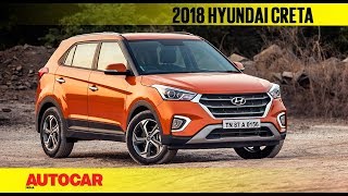 2018 Hyundai Creta facelift  First Look Review  Autocar India [upl. by Leinahtan]