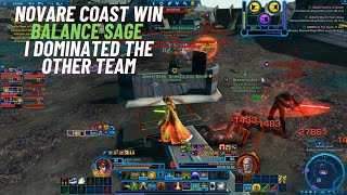 SWTOR PVP Novare Coast Win Balance Sage Didnt die we dominated the other team [upl. by Locke]