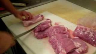 How to cut a boneless pork loin [upl. by Shuping]