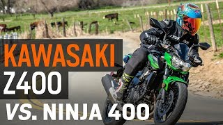 Kawasaki Z400 vs Ninja 400 [upl. by Tara9]