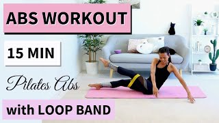 15 MIN ABS WORKOUT with Resistance Loop  NO REPEAT  PILATES MAT ABS  INTENSE [upl. by Alena]