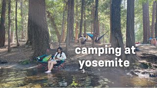 camping at yosemite national park  hiking waterfalls campsite cooking [upl. by Ettezus]