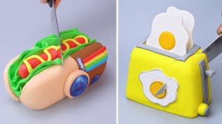 So Yummy Hamburger Cake Decorating For Any Occasion 🍕🍟 Perfect Realistic Idea Cake Hacks [upl. by Anirdnaxela]