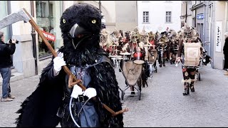 Güdismäntig Luzerner Fasnacht 2023  Rüssgusler Noggeler Schlösslifäger Spöitzer Kracher LHL [upl. by Nylzor590]