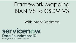 CSDM V3 Framework Mapping Bian V8 [upl. by Kifar]