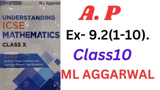 Arithmetic progression class 10ex92110ml aggarwal icse math [upl. by Ahsiekal]