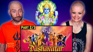 Dashavatar Animated Movie REACTION by Foreigners  Hinduism History  Lord Vishnu Avatars [upl. by Neimad]