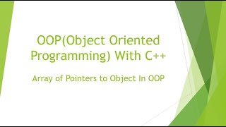 Array of pointers to Objects in HindiUrdu  OOP with C [upl. by Yrrah]