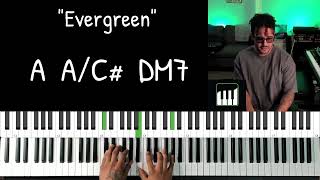 How to play “Evergreen” by Yebba Piano Tutorial [upl. by Reyam156]