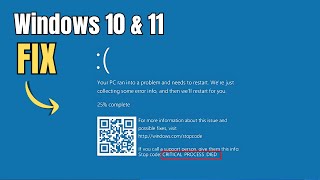 How To Fix quotCritical Process Died Error quot on Windows 10 amp 11 [upl. by Naltiac]