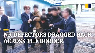 North Korean defectors shown dragged back across the border from South Korea [upl. by Willa]