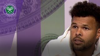 JoWilfried Tsonga Wimbledon 2017 first round press conference [upl. by Mattland492]