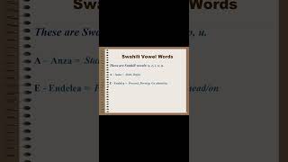 Learn Swahili Vowels Words english swahili learnswahili vowels [upl. by Tanitansy196]