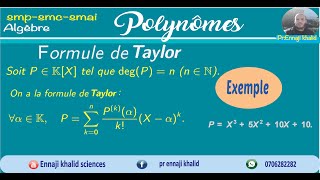 Formule de Taylor pour un polynôme cours et exemple [upl. by Lorola]