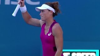 Sam Stosur smash backfires [upl. by Lyrrehs]