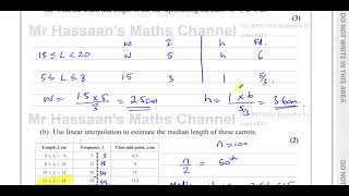 WST0101 Edexcel IAL S1 June 2021 Q3 Histograms Interpolation Mean amp SD [upl. by Arrad]