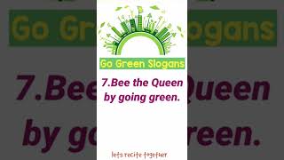 Go Green English Slogans Earth Day 2022 Slogans English Slogans Shorts Video 22 April Slogans [upl. by Bodi195]