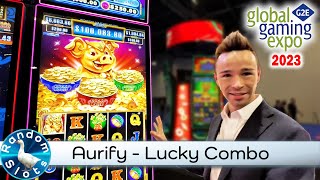 G2E2023 Aurify Lucky Combo Slot Machine Preview [upl. by Brogle]