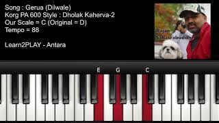 Gerua  Piano Tutorial  Slow Play  EZ Piano  Lighted Keys  Notes  Notation [upl. by Leona696]