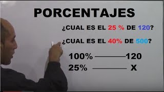 Porcentajes con regla de tres  Como calcular el tanto  de un número [upl. by Aerdua]