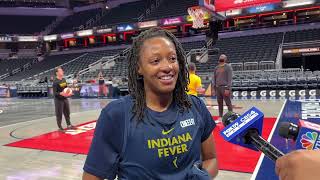 Indiana Fever clinch playoff berth — Christie Sides Kelsey Mitchell Lexie Hull at shootaround [upl. by Tare728]