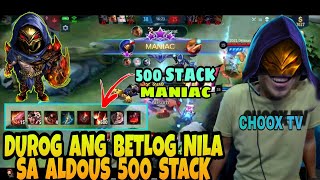 CHOOX TV ALDOUS MANIAC SA 500 STACK 1 HIT LANG MGA KALABAN [upl. by Lessur]