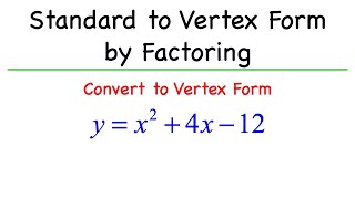 Standard to Vertex form by Factoring [upl. by Gish]