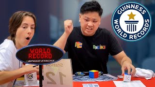 Fastest 3x3x3 Cube Solve EVER  Guinness World Records [upl. by Ayotnahs]