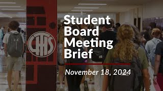 LTHS Student Board Meeting Brief  November 2024 [upl. by Ocsicnarf249]