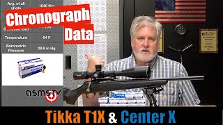 Tikka T1x Center X Chrono Data YouTube [upl. by Ojyllek]