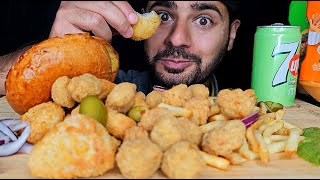 ASMR MUKBANG  UNHEALTHY MASSIVE MEAL Chicken Nuggets Popcorn Chicken Fired Sandwich SOOTHING CRUNCH [upl. by Ziza]