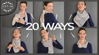 20 ways to wear a scarf  howto tips  Justine Leconte [upl. by Eseilanna]