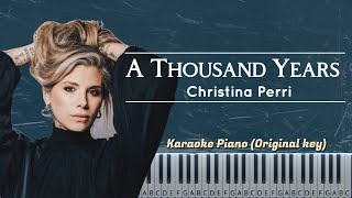 A Thousand Years  Christina Perri  Karaoke Piano Original Key [upl. by Rowley]