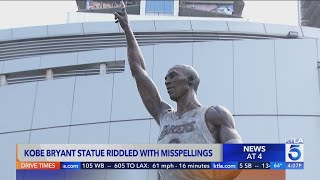 Kobe Bryant’s statue outside Cryptocom Arena is full of misspellings [upl. by Anilek575]