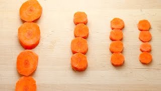 How to Cut Vegetable Rondelles  How to Cut Diagonal Slices [upl. by Eberhard]