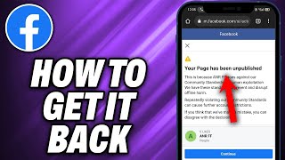 Facebook Page Unpublished How To Get It Back 2024  Quick Help [upl. by Drawyah]