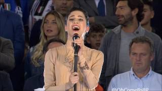 Lodovica Comello  Inno Italiano  Coppa Italia 2017 [upl. by Cherrita]