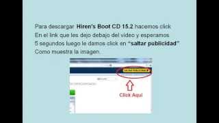 DESCARGAR Y EJECUTAR HIREN´S BOOT CD 152 DESDE USB [upl. by Ellehcim]